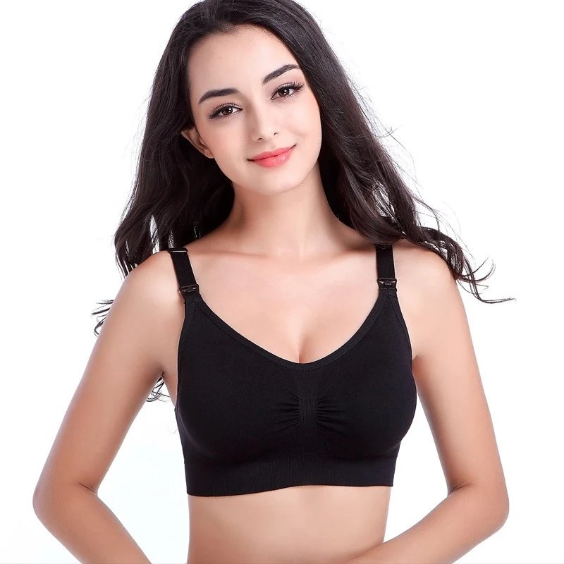 2 Colour/Sets Cheap Maternity Nursing Bras soutien gorge allaitement Pregnancy Clothes for feeding Top Bra Underwear lactancia L | Мать и