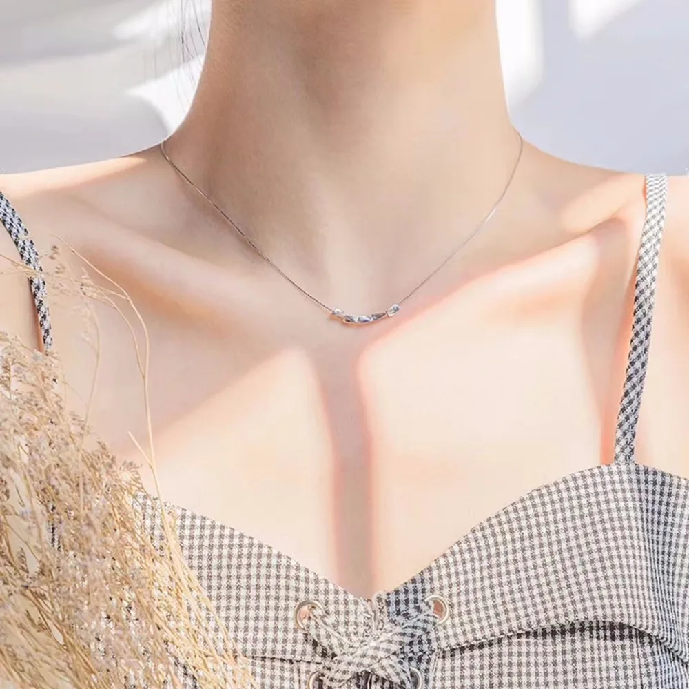 QIAMNI Dainty Square Box Cube Tube Bar Pendant Choker Necklace Women Girl Accessories Collar Christmas Gift | Украшения и