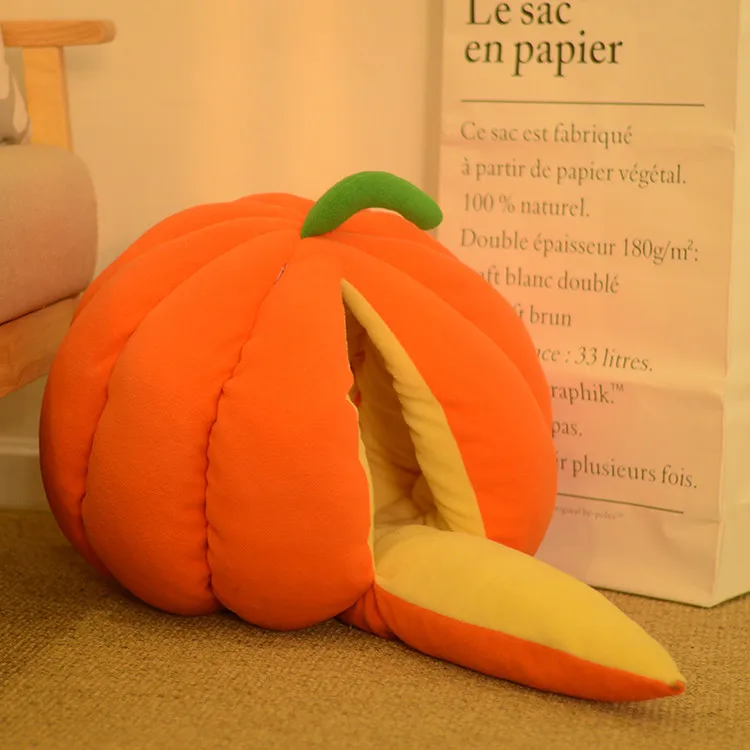 orange Забавный фруктовый дизайн, домик для кошки, зимний теплый коврик для кошки, Тыквенное гнездо, милый фруктовый модельный домик для собаки, маленькая собачка Тедди, кровать для собаки - Цвет: orange