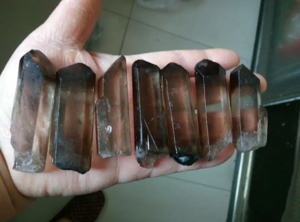 Натуральный дымчатый Lemurian Seed Quartz точечный образец 1/4 фунта|Камни| |