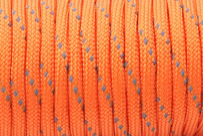 orange reflective CAMPINGSKY 550 светоотражающий Паракорд парашютный шнур шнурок для палатки Mil Spec type III 7 нитей Паракорд для пеших прогулок кемпинга - Цвет: orange reflective