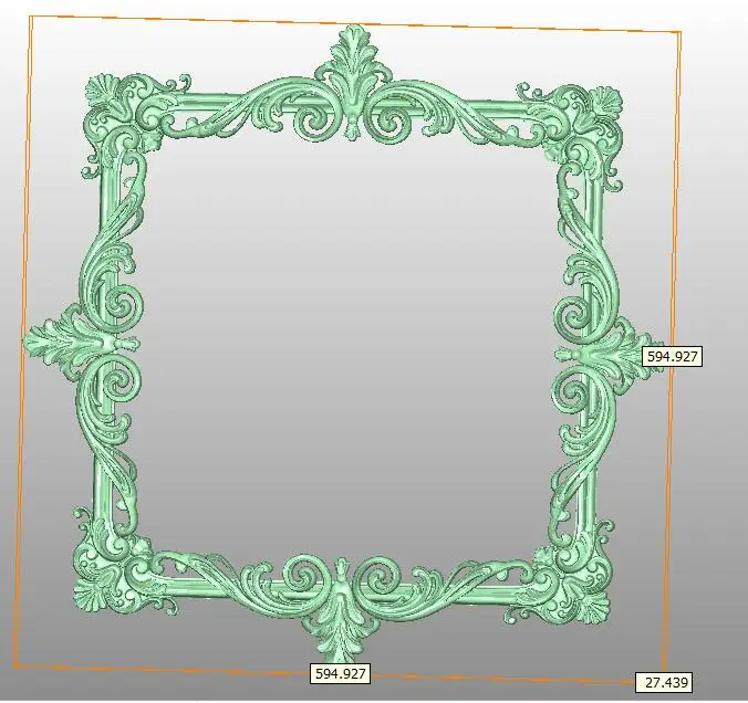 

Frame 3D model in STL format cnc carving engraving router relief Artcam Aspire F36