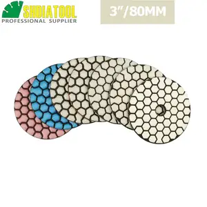 Diatool 7 шт.компл. 80 мм алмазные гибкие сухой Полировальная Подложка для Гранит и Мрамор, 3 