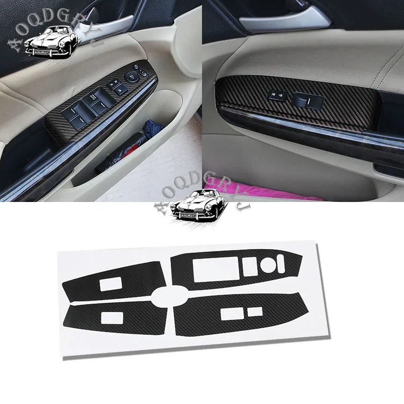 

Car styling accessories 4pcs For Honda Accord 2003-2007 3D Carbon fiber window glass lift panel sticker