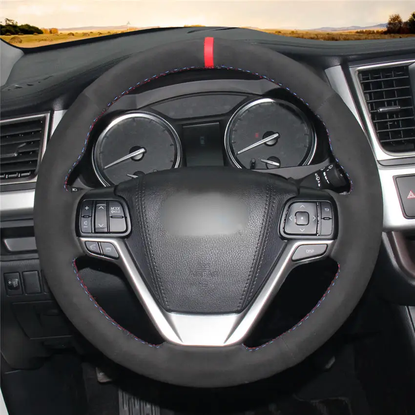 Style-01 MEWANT черная крышка рулевого колеса из искусственной замши для Toyota Highlander Sienna - Название цвета: Style-01