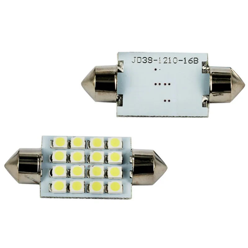 1 шт. суперъяркая Светодиодная лампа 31 мм 36 39 41 16 SMD Festoon светодиодсветильник для