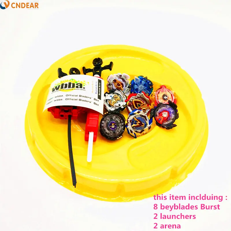8pcsArena003 Beyblade burst тупи Металл Fusion черный набор коробка игрушка лезвие пусковое устройство волчок игрушки для Childn - Цвет: 8pcsArena003