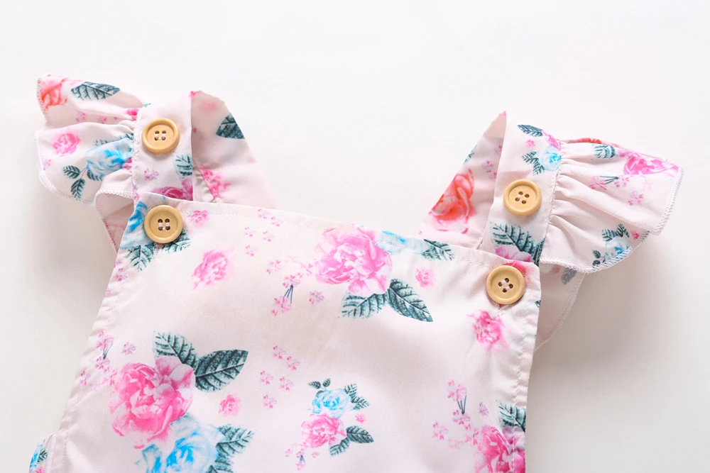 Детский летний комбинезон с оборками открытой спиной и повязкой на