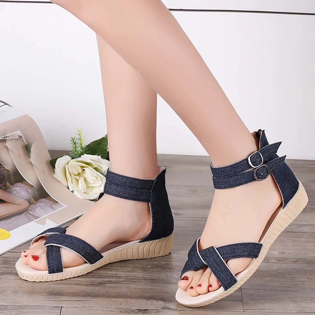 YOUYEDIAN/женская летняя обувь женские сандалии в богемном стиле однотонные