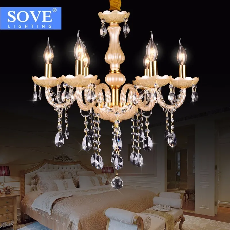 SOVE блеск Chambre Lingstone современный Led хрустальная люстра освещение люстры для