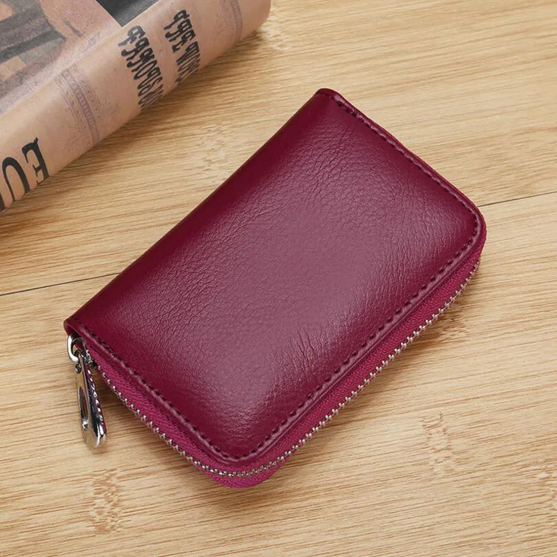 Winered TANGYUE ID кредитный держатель для карт кожаный женский мужской банковский кошелек для карт кошелек для кредитных карт чехол Женская визитница кожа Новинка - Цвет: Winered