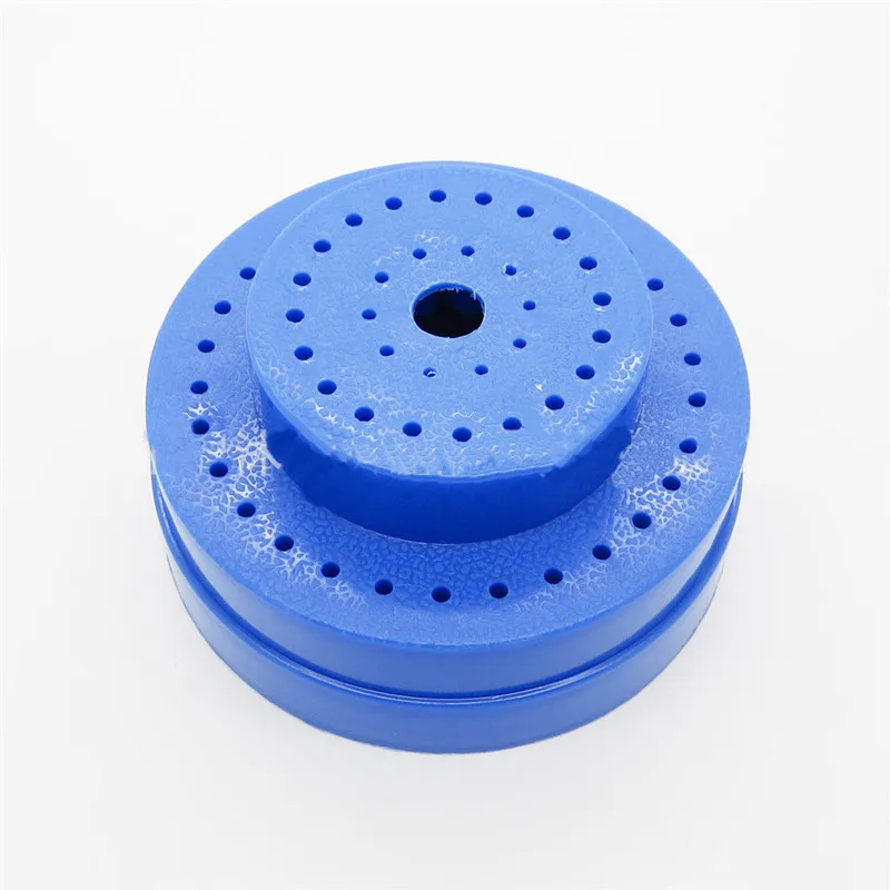 60 Holes Slots Round Plastic Bur Holder Burs Block Case Box Diamond Grinding Head Blue Dental Lab Instrument | Красота и здоровье