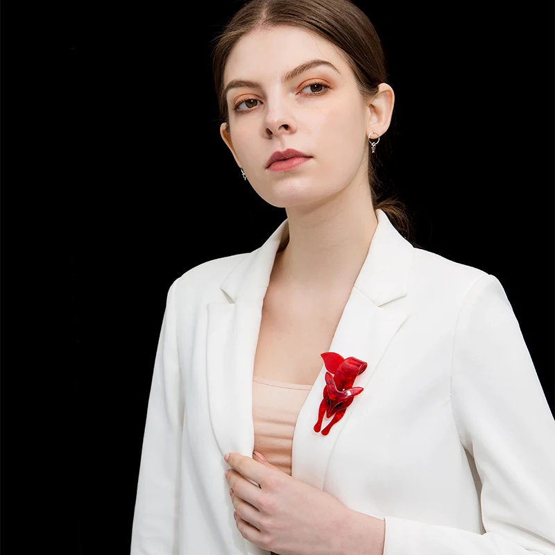 Женская Брошь Funmor из красной акриловой лисы украшение для рюкзака рубашки брошь