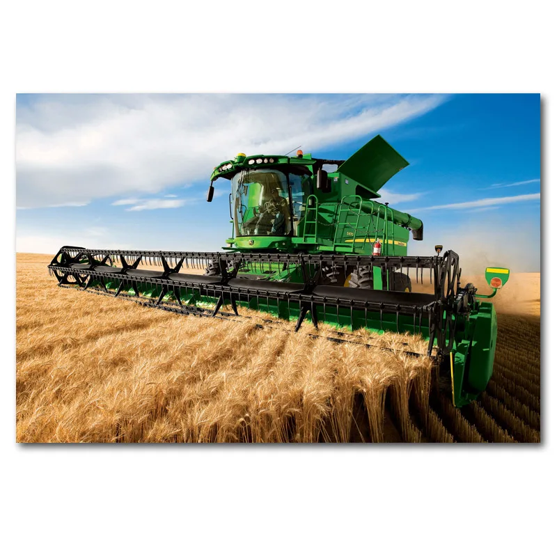 Трактор фермерская промышленная моторная техника плакат настенное искусство