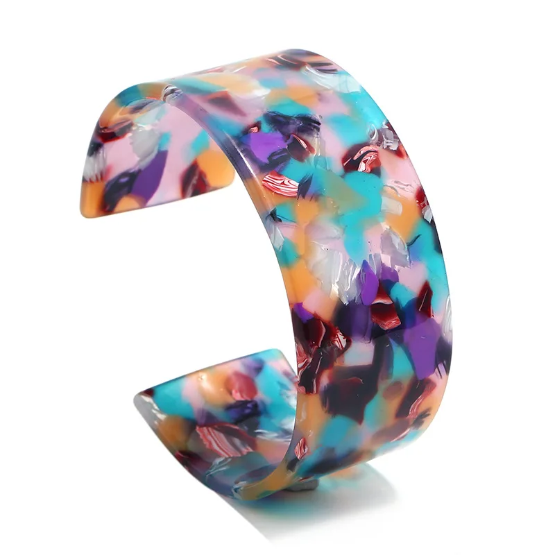 New Trendy High Quality Opening Acrylic Resin Leopard Bracelet for Woman Men Retro Boho Style Colorful Female Jewelry | Украшения и