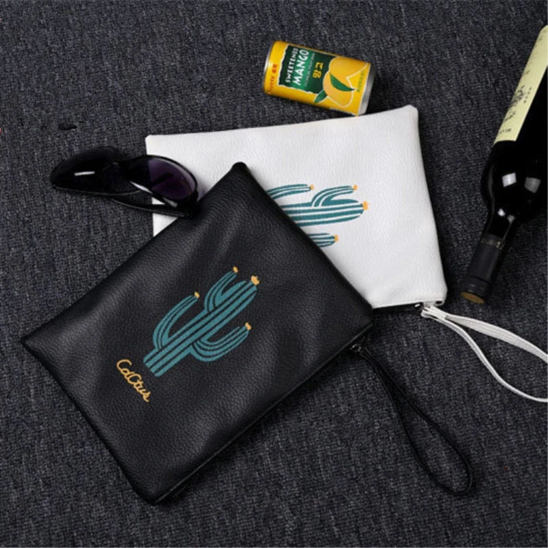 Pacgoth из искусственной кожи кактус тропических растений женщины печати молнии