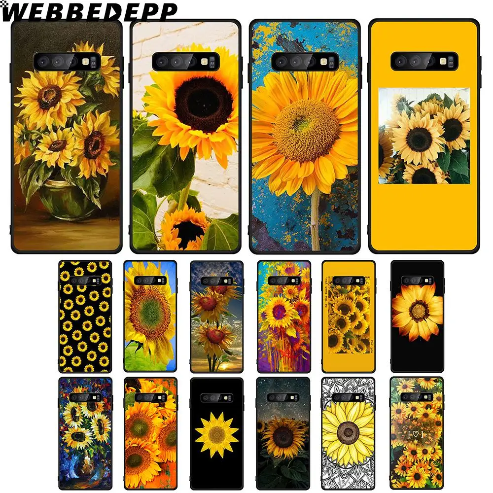 WEBBEDEPP желтый мягкий чехол из ТПУ с подсолнухом для Samsung Galaxy Note8 9 A10 A20 A40 A50 A60 A70 M10 M20