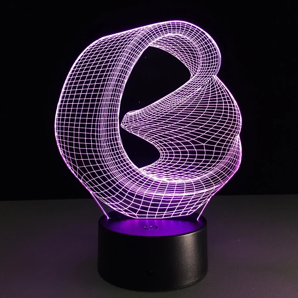 Светодиодный ночник с 3d иллюзией креативная петля абстрактная графика художника