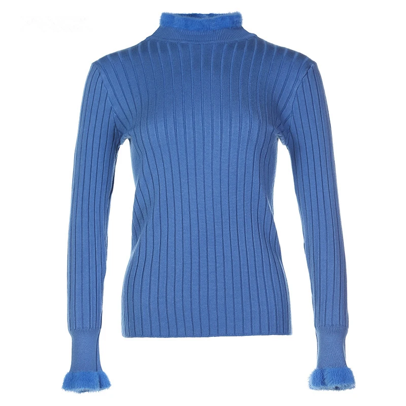 Autumn winter 2018 women sweater pullovers knitted half turtleneck solid color long sleeve slim fashion casual jumpers clothing | Женская