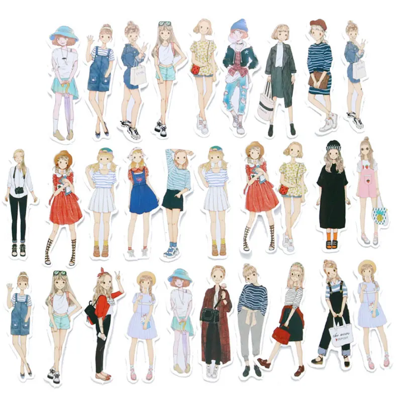 Клейкая Бумажная Наклейка для девочек 29 шт./пакет Детский Набор творчества