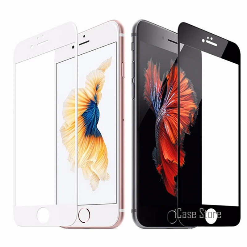 Красочное полное покрытие из закаленного стекла для iPhone 7 7plus 5s 5 SE 6 S Plus протектор