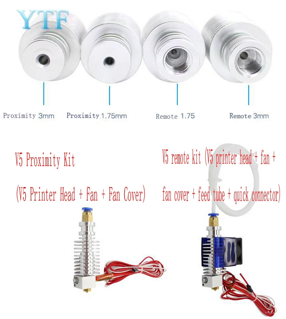 3D принтеры Запчасти J головки Hotend Уэйд горячего конца экструдер V5 Remote1.75mm 3 0 мм