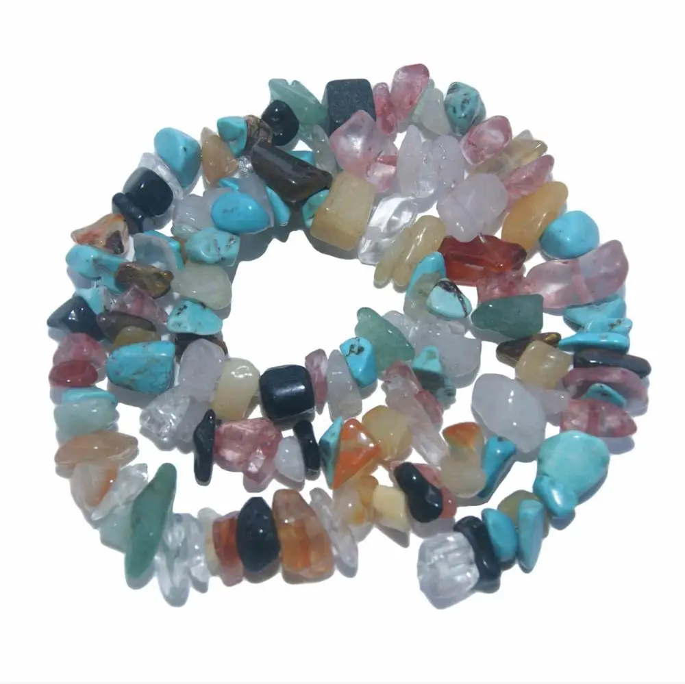 Colorful Stone Натуральный камень 5-8 мм неправильной формы чипа свободной формы бисера розовый кварц аметисты Агаты лазурит для самостоятельного изготовления ювелирных изделий браслет - Цвет: Colorful Stone