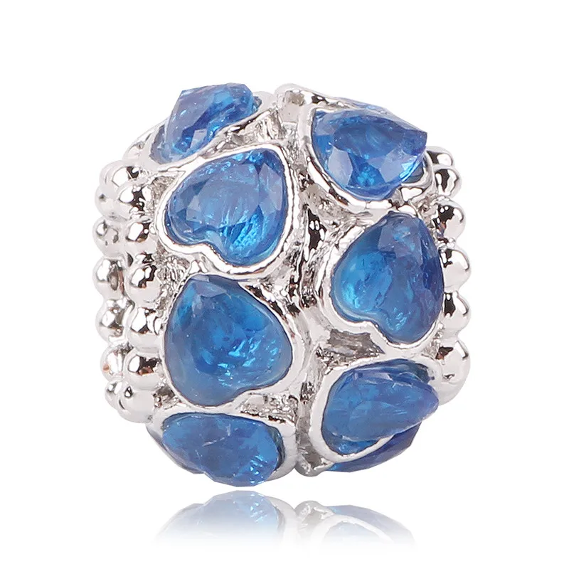 K056blue Dodocharms, новинка, модные ювелирные изделия, браслет, Микки, серебро, пентаграмма, ожерелье, браслет, подвеска, Подходит для Pandora, бусина, в форме сердца, цвет - Цвет: K056blue