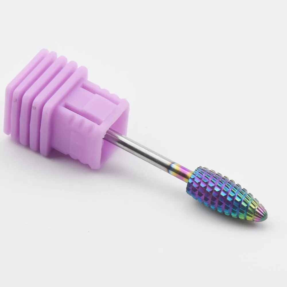 Q5 9 Type Rainbow Nail Drill Bit Manicure Tungsten Carbide Burr Bit manicure machine nail accessoiry milling cutter nail file tool - Цвет: Q5