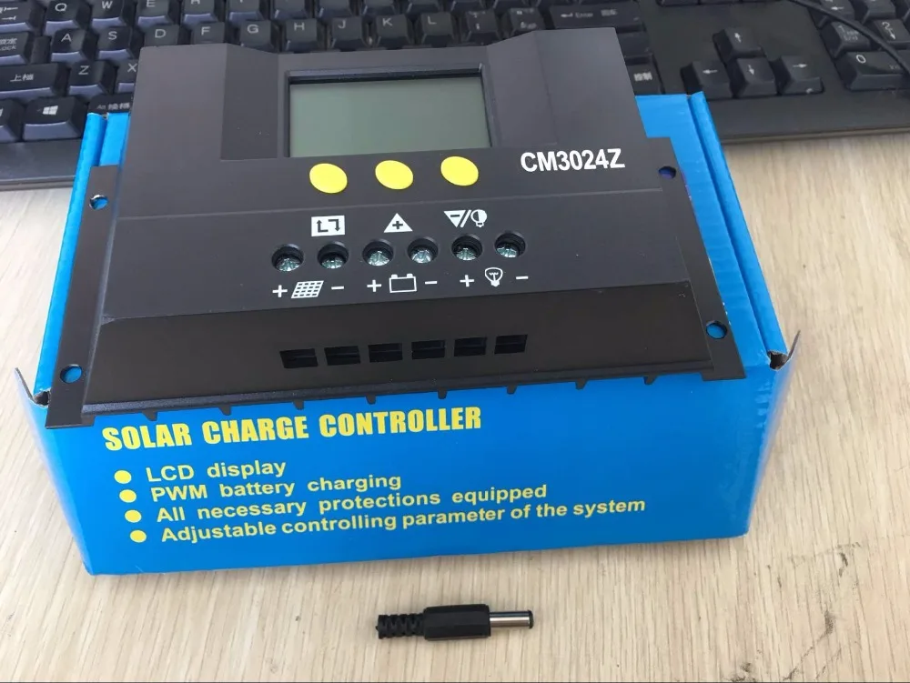 LCD 20A 30A 12В/24В дисплей солнечное зарядное устройство ШИМ контроллер солнечного