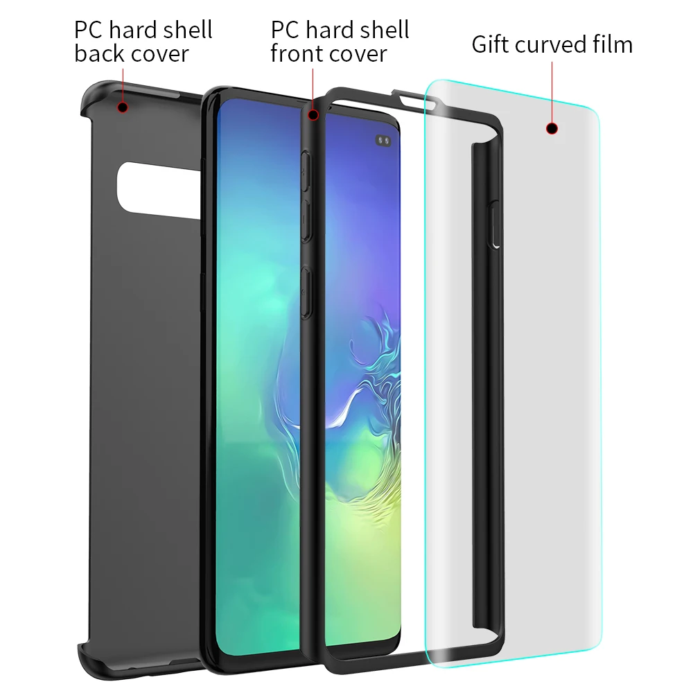 Защита экрана+ 360 чехол для samsung Galaxy S9 S10 Plus S10E Гибридный противоударный чехол-бампер для samsung S8 S7 Edge