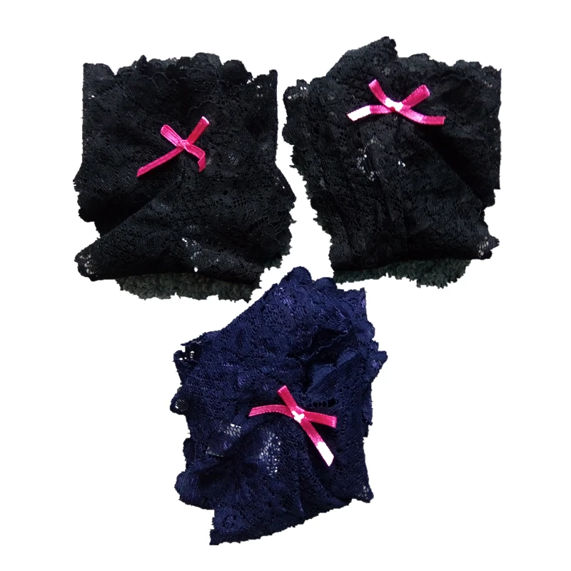 2black 1blue Ixuejie 3 шт./лот S-XL размера плюс женские кружевные стринги большого размера сексуальные трусики быстросохнущие модные трусы - Цвет: 2black 1blue