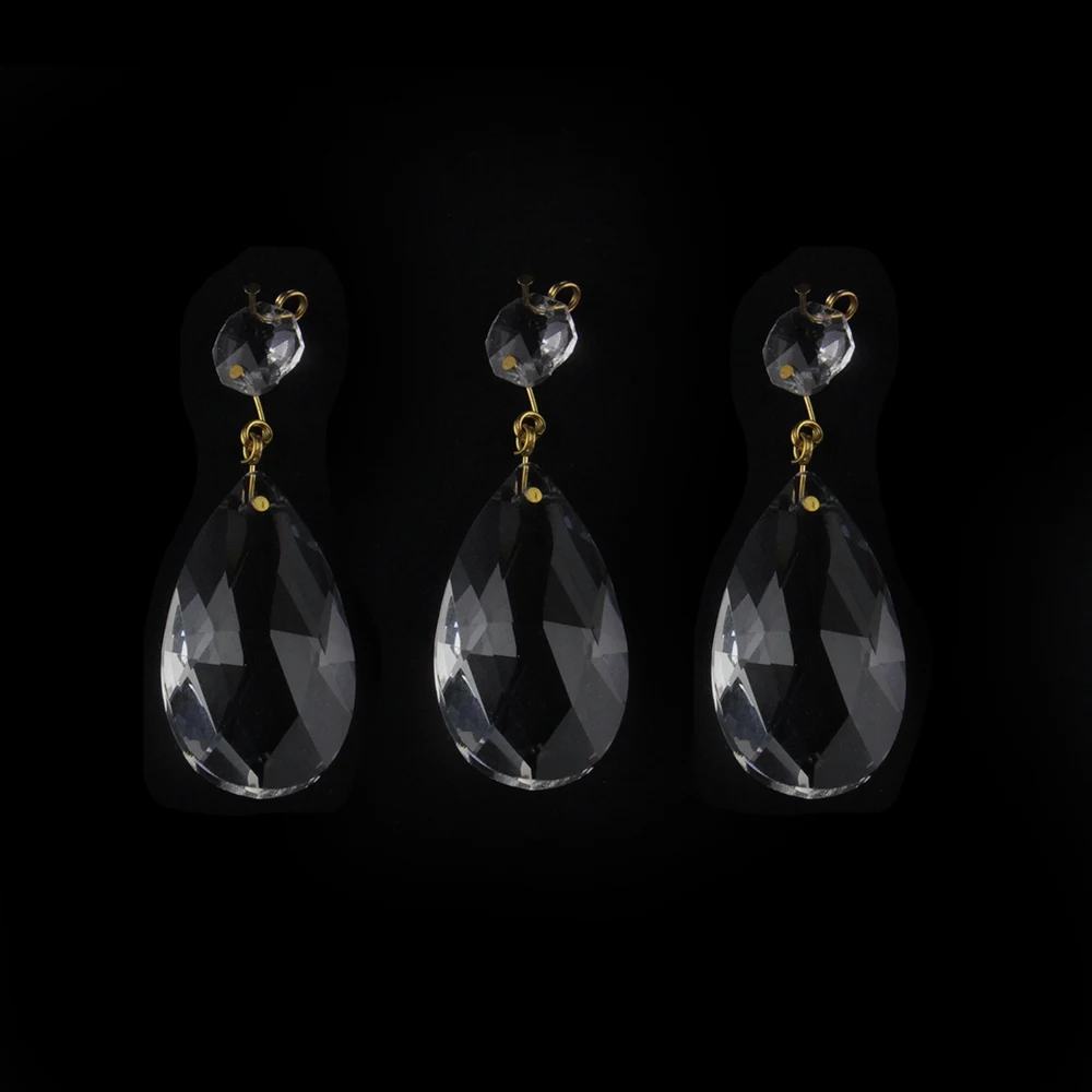 20 шт./лот Lustre de cristal 50 мм Teardrop кристально чистые украшения кристаллы для люстры