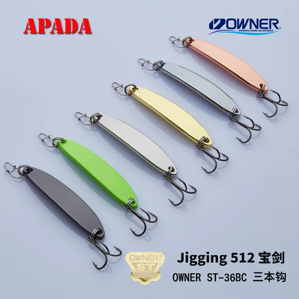APADA Jigging 512 меч усиленный тройной крючок + перо 10 г 55 мм рыболовные приманки для
