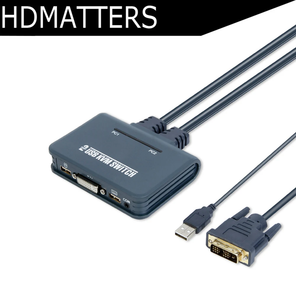 USB DVI KVM переключатель 2X1 переключатель DVI KVM селектор коробка 2X1 с настольным контроллером(управление 2 ПК через 1 пару USB мышь и клавиатура