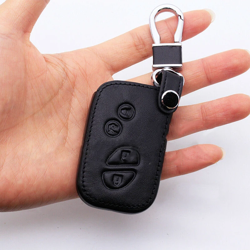 Автомобильный Дистанционный брелок для ключей держатель чехол кожаный черный