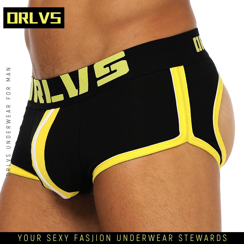 Мужские трусы стринги с бандажом ORLVS черные камуфляжные танга бандаж гей-трусы