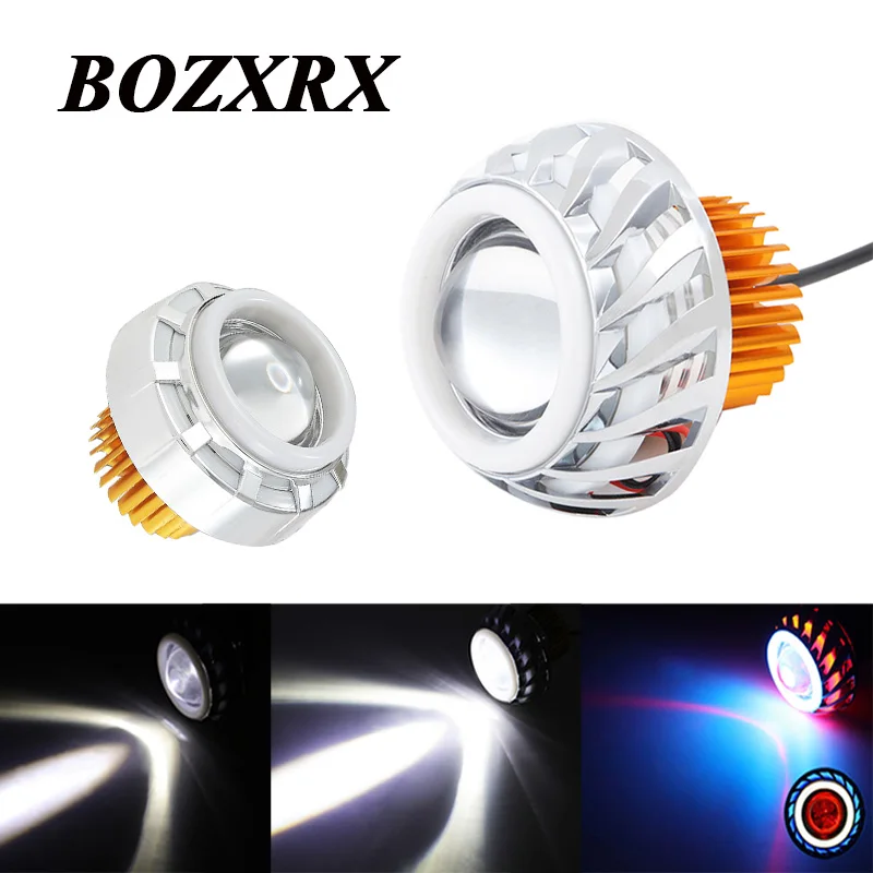 

BOZXRX 1PC Angel Eyes Devil Motorcycle LED Light Chip Round Angel Eyes Motorcycle Headlights Headlamp Motorbike Projector