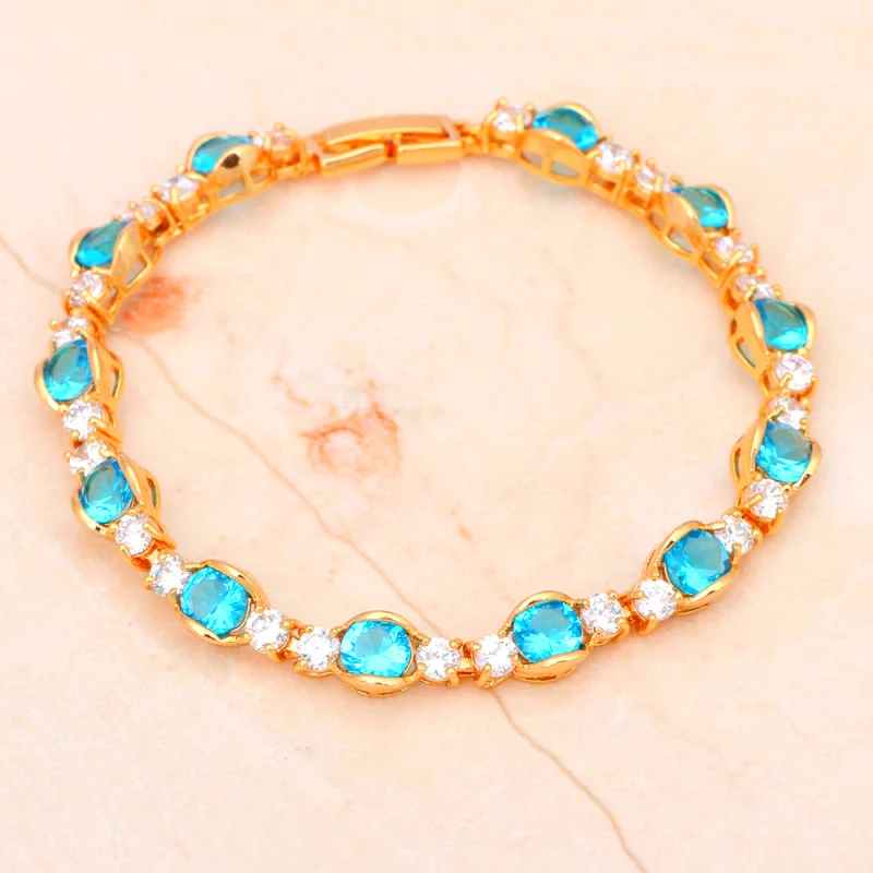 Женские браслеты с цирконием небесно голубого цвета TBS989A|bracelets for|a braceletbracelet fashion |