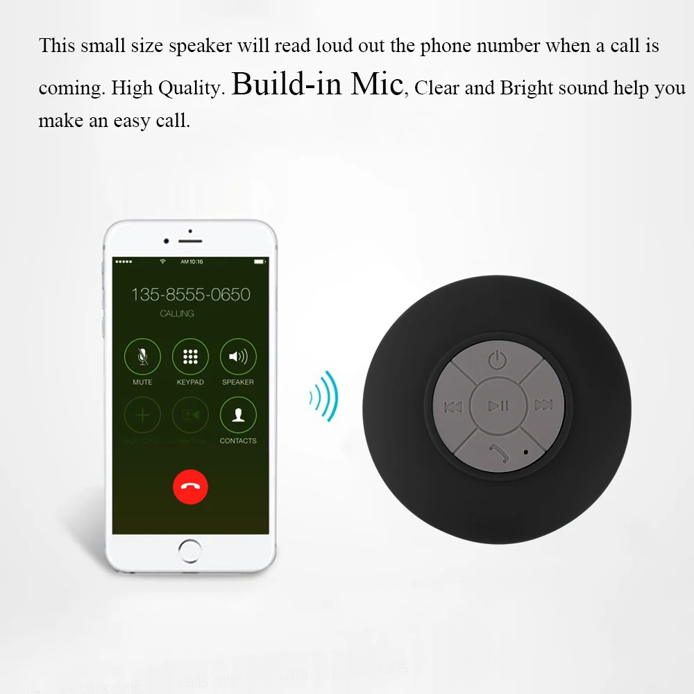 Мини Bluetooth динамик водонепроницаемая Беспроводная колонка для душа с функцией