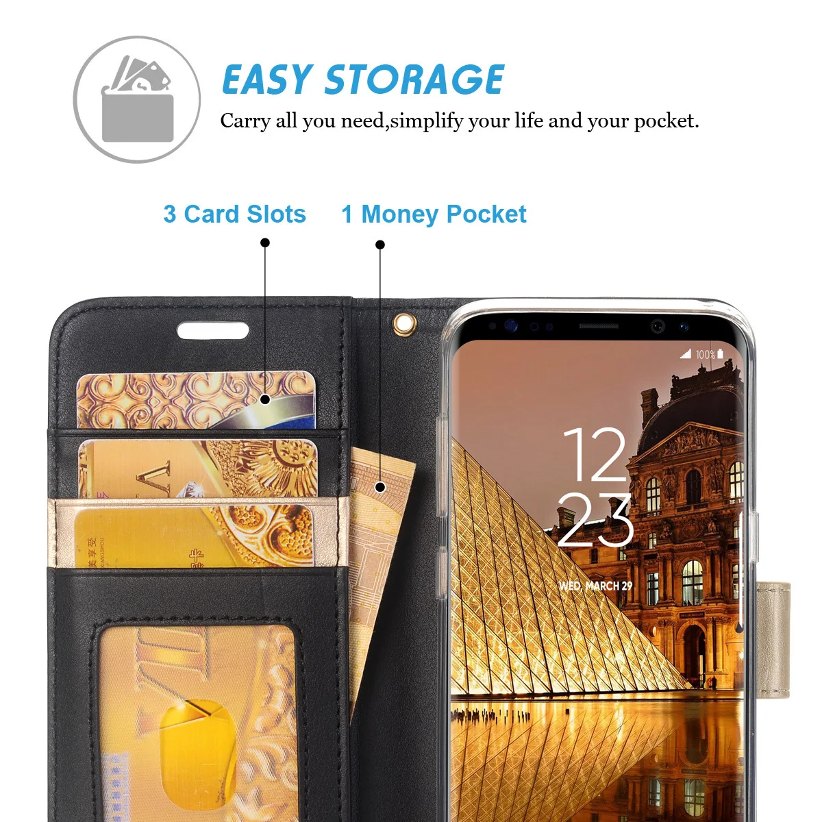 Чехол для Samsung Galaxy S8/S8 Plus чехол книжка из искусственной кожи с магнитным