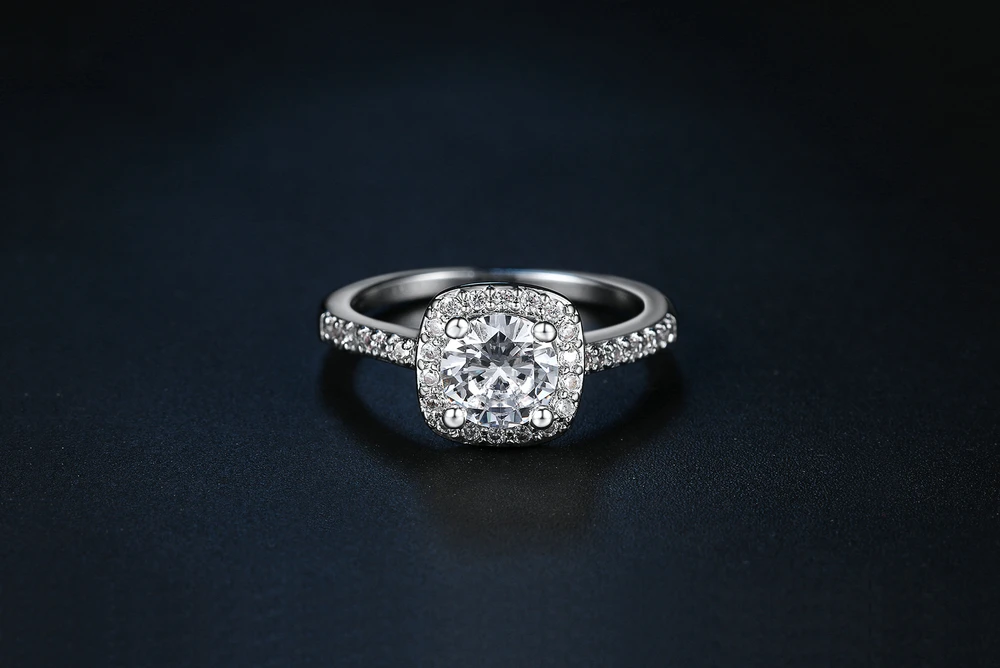 Серебряный Цвет Изысканный Bijoux(украшения своими руками) модные квадратные Свадебные& Обручение кольцо, сделанное с кубическим цирконием ювелирные изделия R531 R559 R560