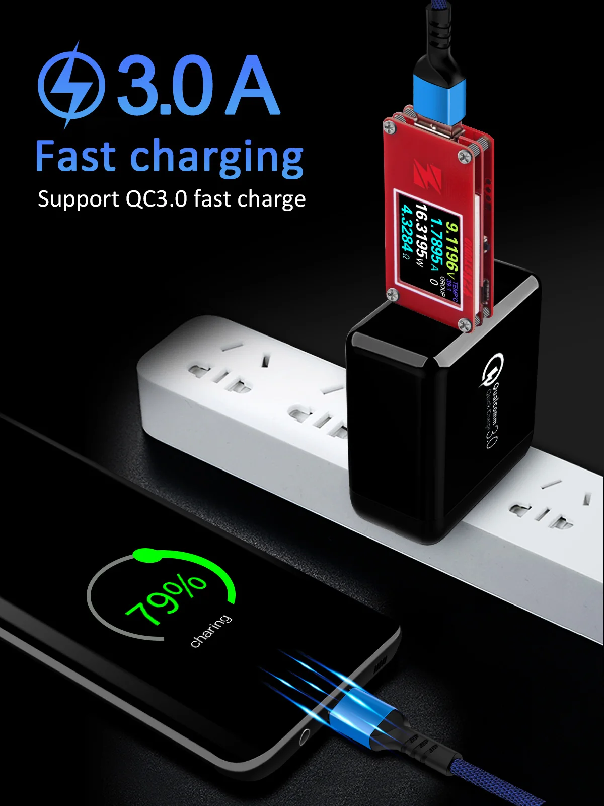 GUUGEI Micro USB кабель Quick Charge 3A Micro адаптер USB Android кабель прочный тканевый плетеный шнур для передачи данных мягкий провод Быстрая зарядка