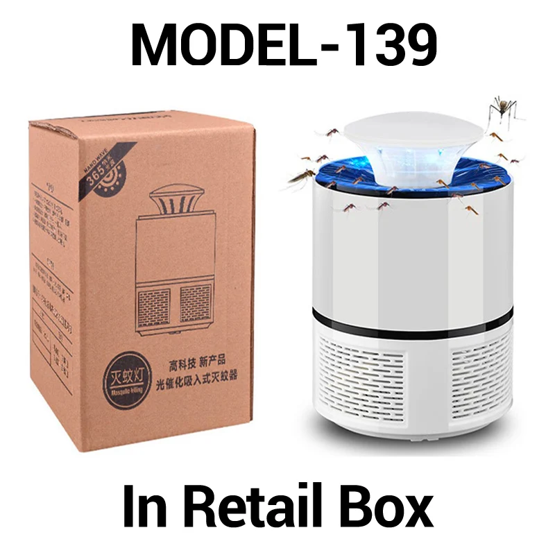 Model-139-White Наклейка от комаров лампа светодиодный фотокаталитическая ловушка для комаров насекомых Moskito Muggen Killer USB ошибка Zapper репеллент открытый - Цвет: Model-139-White