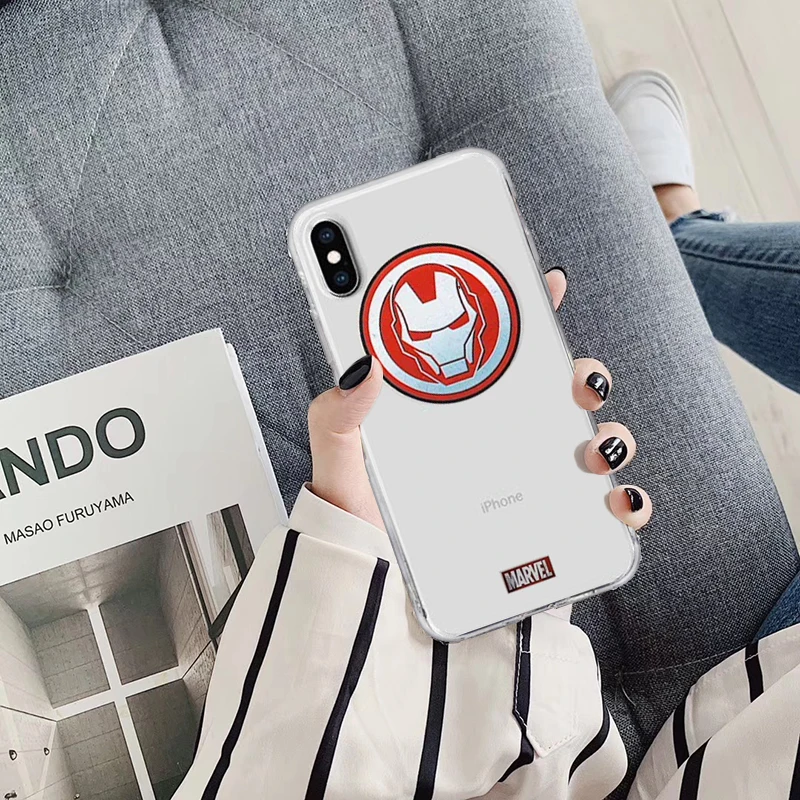 Чехол для iphone 6 7 8 6s X XS XR Plus чехол xs max 5 5S se с человеком-пауком Железным человеком |