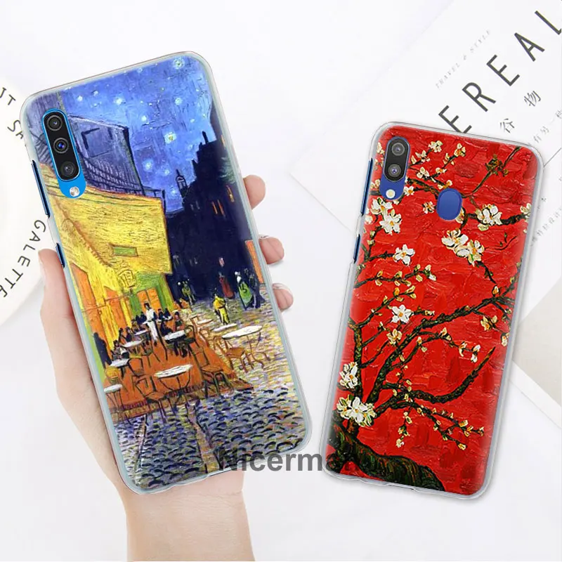 В стиле звездной ночи Ван Гога чехол s крышка для samsung Galaxy A30 A50 A70 A80 M10 M30 A7 A6 A8+ A9 ПК Жесткий Чехол Для Телефона