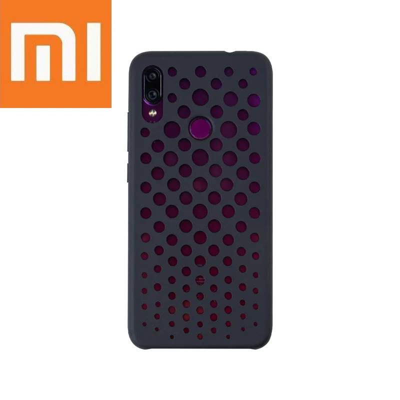 Черный Жидкий силиконовый защитный чехол для Xiaomi Redmi Note 7 с отверстиями, защитный чехол для мобильного телефона с защитой от пота и скольжения - Цвет: Черный