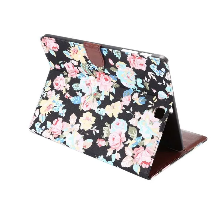 Роскошный защитный кожаный чехол книжка с цветочным принтом для Samsung Galaxy Tab S2 9 7 T815