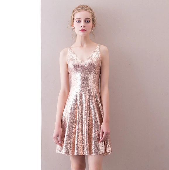 Сексуальное короткое коктейльное платье с блестками 2020 свадебное банкетное