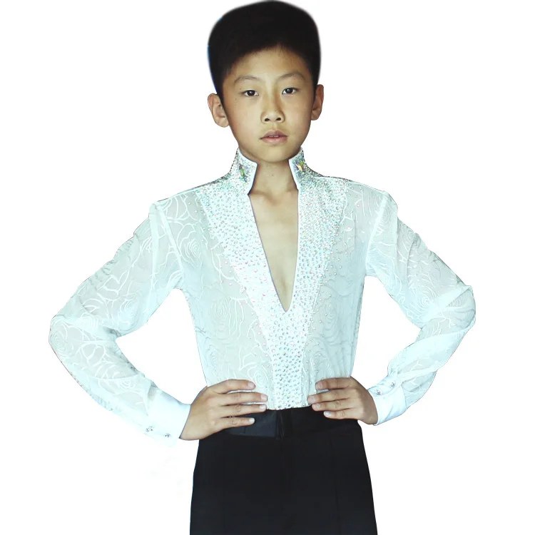 

Hot Sale Latin Dance Competition Costumes Kids Boys Latin Ballroom Dance Dress Suit Performance Clothing